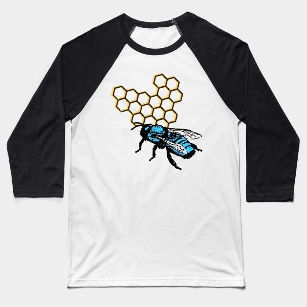 Cute Blue HoneyBee Bee Lover Beekeeper Blue Gifts Baseball T-Shirt by gillys